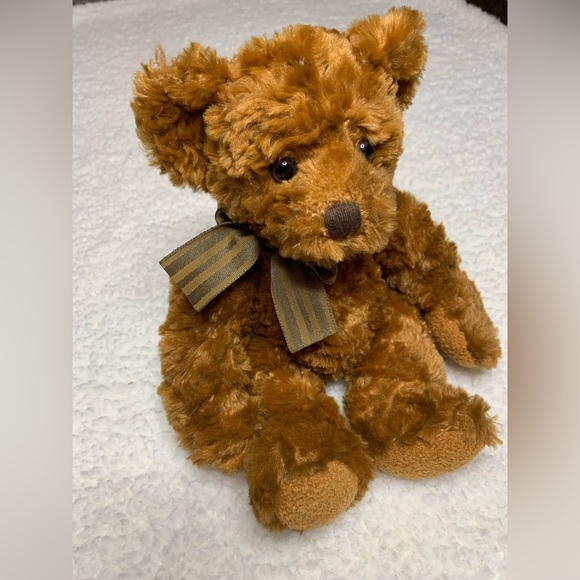 Brown Plush Teddy Bear With Brown Neck Ribbon Bow Stuffed Animal Bear Plush - Picture 2 of 5